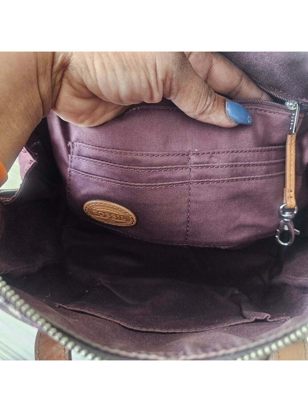 Fossil Sydney Satchel Geometric Pattern with Crossbody Strap - Picture 5 of 9
